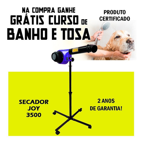 Secador Profissional Para Pet Shop - Joy Azul Cachorro Gato