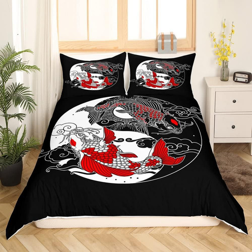 Erosebridal Yin Yang Juego De Ropa De Cama Queen, Funda De E