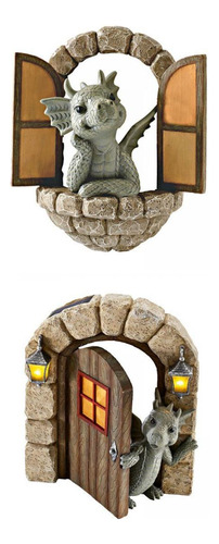 2 Piezas Dinosaurio Fuera De La Puerta Decoración Novedad