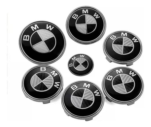 7 Emblema Fibra Carbono Blanco Negro Repuesto Para Bmw 4 1