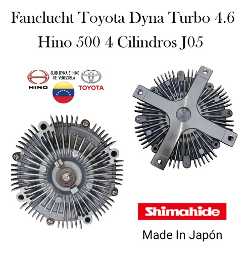 Fanclucht Toyota Dyna Turbo 4.6 2003-2007 Hino 500 J05 4cil