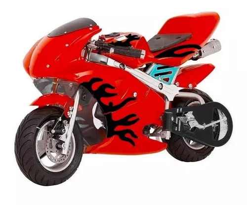 Mini Moto Infantil Gasolina 2 Tempos 49CC Speed Ninja GP Esportiva Pocket  Bike Importway WVPR-204 