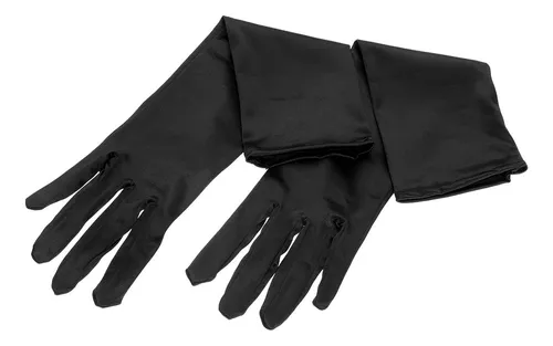 TAKIYA Disfraz de guantes negros, guantes largos negros para Halloween,  cosplay, accesorios de satén Holloween para mujeres de fiesta