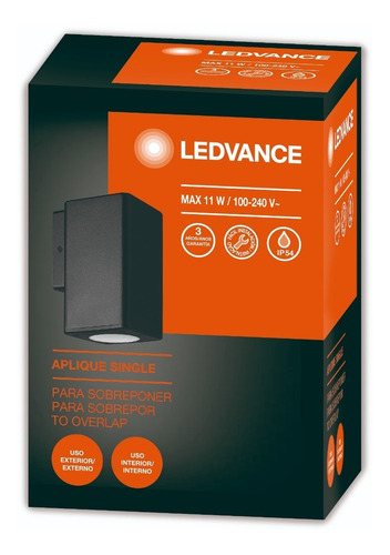 Imagen 2 de 6 de Aplique Unidire Cuadrado + Led Osram Dicroica 4w Luz Calida
