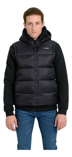 Chaleco Poliamida Hombre Wrangler Vest Dean Con Capucha Prem