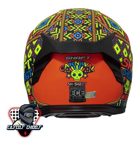Shaft Carnaval Casco Integral Sh542gt Naranja Neon Matte