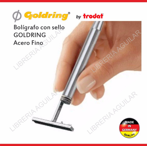 Lapicera Bolígrafo Con Sello Goldring Acero Aleman P Grabado Color de la tinta Negro Color del exterior plaeado