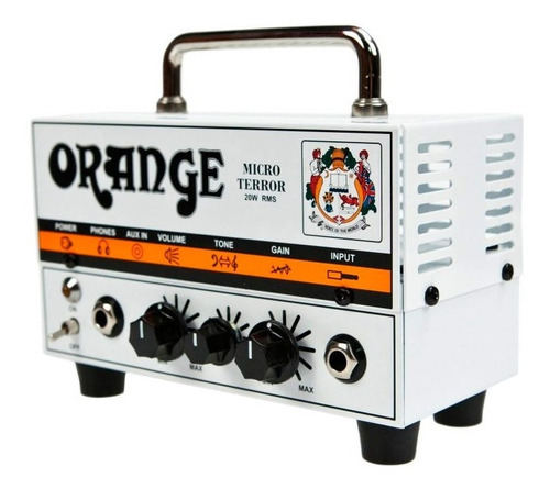 Cabezal Micro Terror Mt20 de 20 W, color blanco bivolt, 110 V/220 V, color naranja