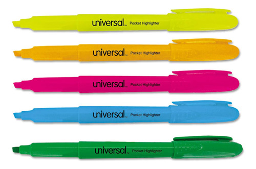 Resaltadores Bolsillo Universales, Colores Tinta Variados,