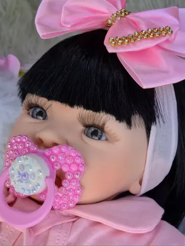 Boneca Reborn Pequena Bebê Reborn Chupeta Fralda Mamadeira