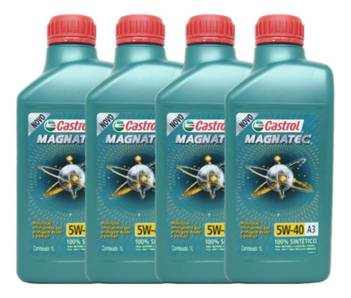 KIT 4 litros Óleo Castrol Sintético 5w40 Magnatec A3 B4