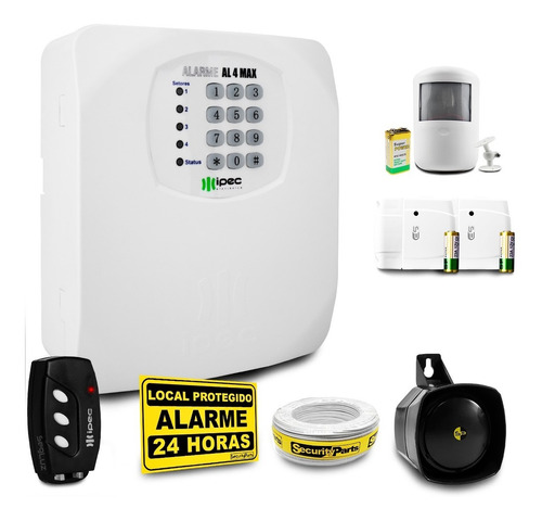 Kit Alarme Residencial Comercial Discadora 3 Sensores S/ Fio