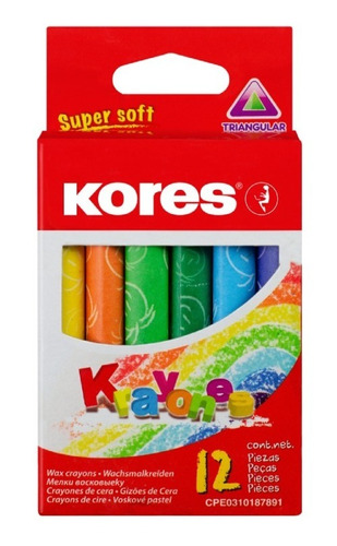 Crayolas Marca  Kores De Cera Delgados X12 Unidades