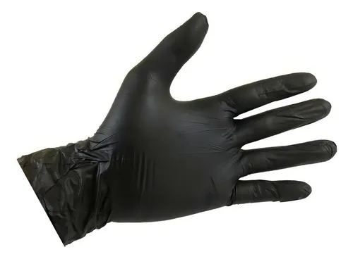 comprar Luvas descartáveis antiderrapantes Talge Luva cor preto tamanho  M de nitrilo em kit de 10 x 100 unidades 