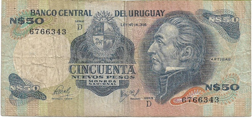 Uruguay 50 Pesos 1978 Pick 61c Usado