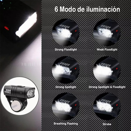 Hispeed Luces Delanteras Y Traseras Impermeables Para Bicicleta 300 Lm