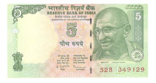 Billete India 5 Rupias 2011