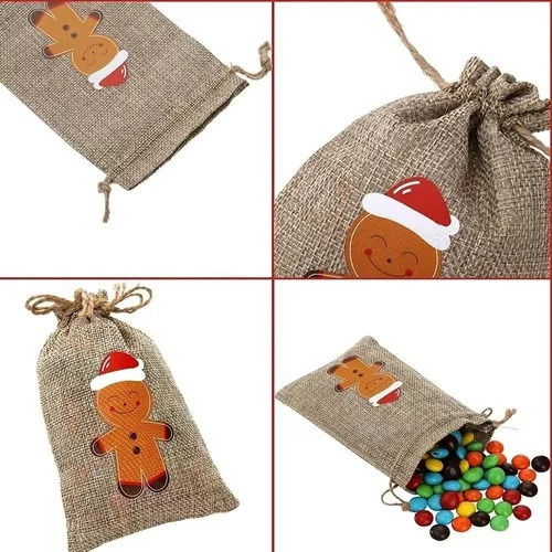 - 48 Bolsas De Cordón De Yute Para Decoración De Navidad Y