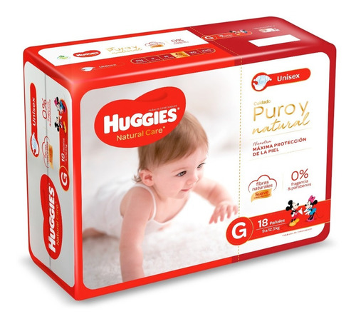 Pañales Huggies Natural Care 36 Unidades Talla G