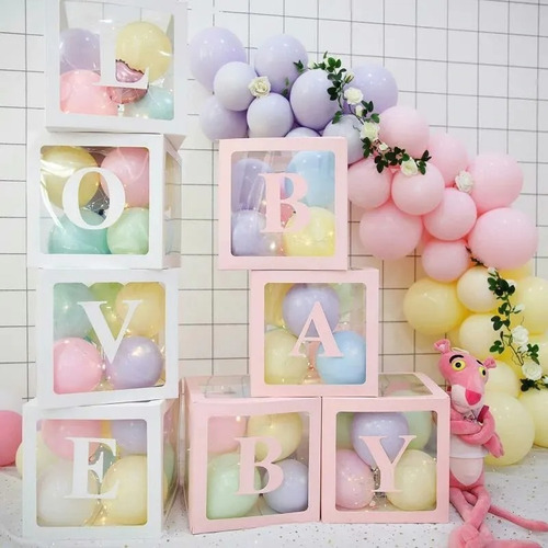 Set Cajas Para Decorar Con Globos Baby Shower // Elun Store