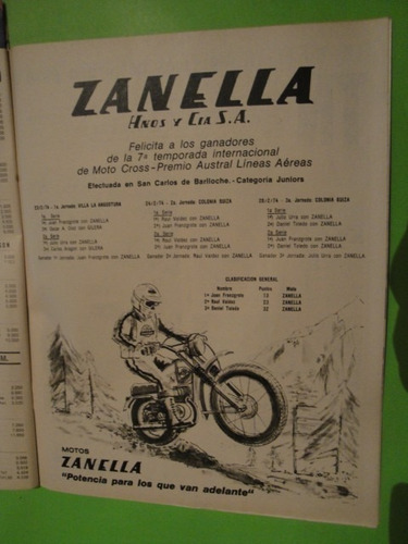 Publicidad Moto Zanella Año 1974