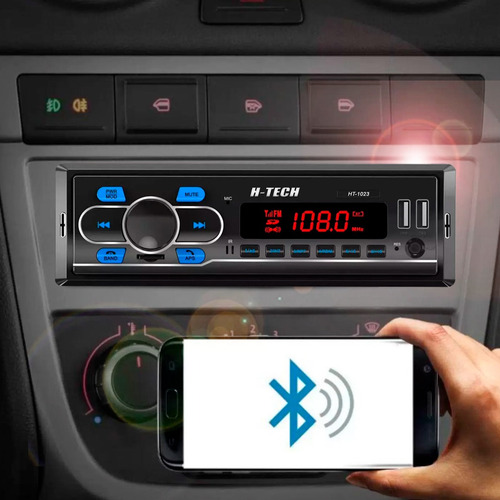 Kit Automotivo Radio Usb Bluetooth Falante Hurricane 6 + 6x9 Cor Azul