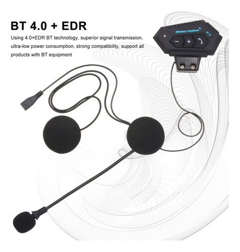 Intercomunicador Bluetooth 4.0 Para Casco Con Auriculares