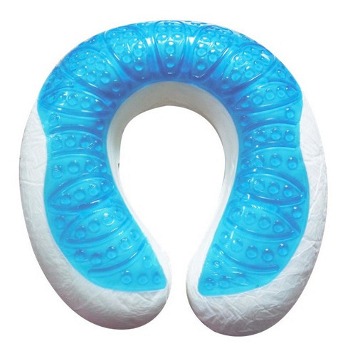 Almohada Para Cuello De Memory Foam Y Gel Home Care Color Azul