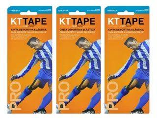 Pack De 9 Cintas Deportiva Elástica Kt Tape Turquesa