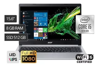 Laptop Acer A515 15.6' Core I5-10210u 10ma 8gb 512gbssd W10