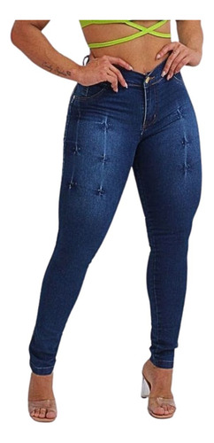 Calça Jeans Feminina Skinny Premium Cós Alto Levanta Bumbum