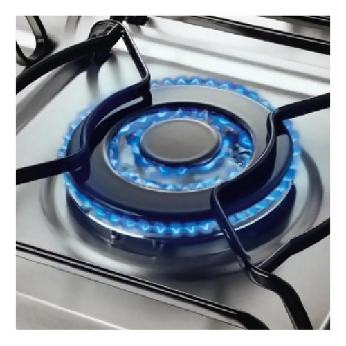 Imagen 4 de 5 de Cocina Electrolux 56DBQ a gas/eléctrica 4 hornallas inox y blanca 220V puerta con visor 108.5L con horno doble