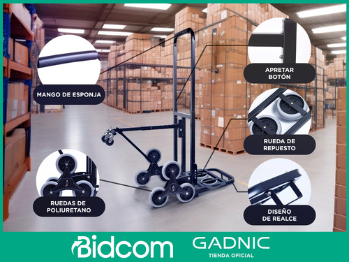 Carro Aluminio Plegable Gadnic 150kg Con Plataforma Y Ruedas