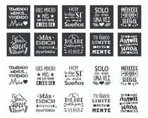 Comprar Kit X 10 Stencils Frases Positivas 9x9cm Kit#3 Noreste Ideas