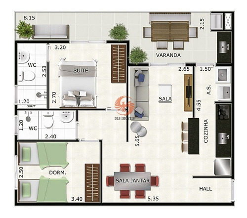 Imagem 4 de 17 de Oportunidade Apartamento 2 Dorms Sendo 1 Suite + Varanda Gourmet, Armário Náutico Praia Grande Ubatuba Sp - Ap00018 - 70259867