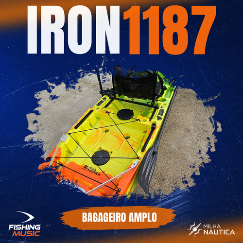 Caiaque De Pesca Iron 1187 Personalizado Milha Náutica Cor Tropical Sea