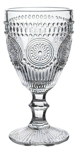 Conjunto 6 Taça Vidro 300ml Cálice Desenhado De Luxo Bebida Cor Transparente