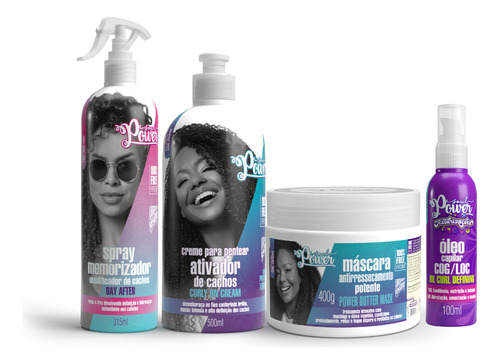 Soul Power Crespos Creme 500ml + Masc +day After +text Óleo