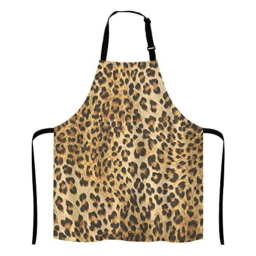 Delantal De Chef Estampado De Leopardo Cocina, Barbacoa...