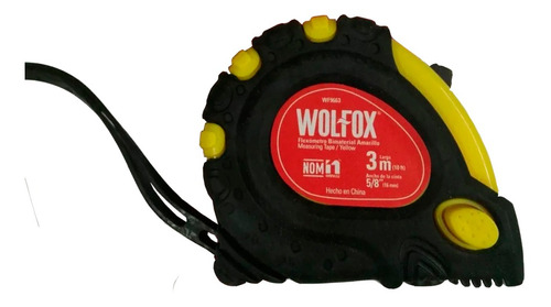 Flexometro Wincha Ancha 3 M X 5/8  Amarillo Wolfox Wf9663