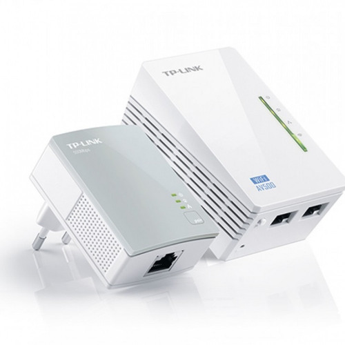 Imagen 1 de 3 de Extensor Rango Powerline Wifi Av500 A 300 Mbps Kit Tp Link