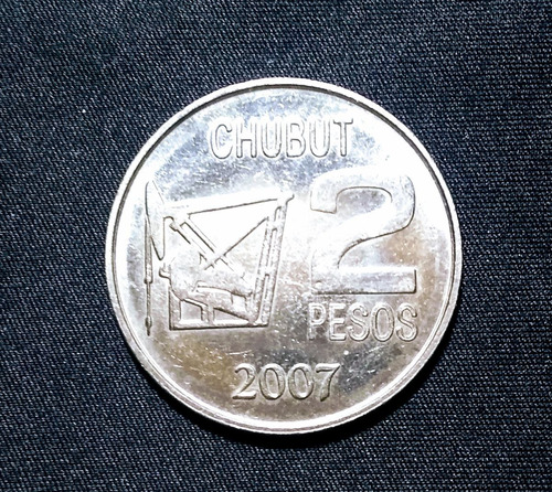 Moneda Arg 2 Pesos 2007 Petróleo Conmemorat. Chubut  Excel. 