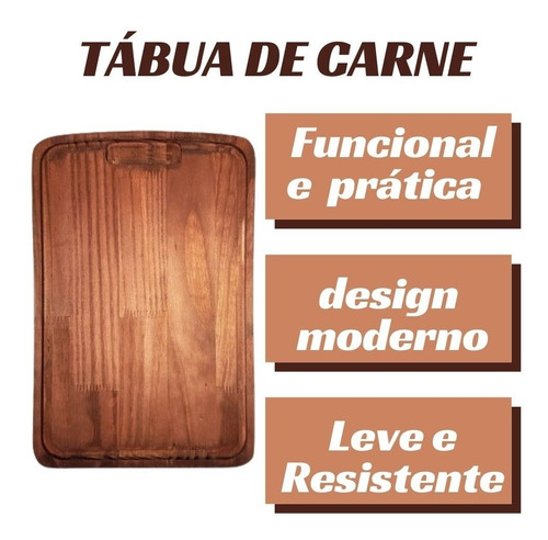 Imagem 3 de 6 de Kit Tábuas Para Churrasco Rústica 10 Peças Média