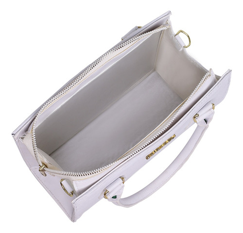Bolsa Feminina De Mão E De Lado Com Alça Transversal Barato Branco Lisa Dourado Da Bolsa