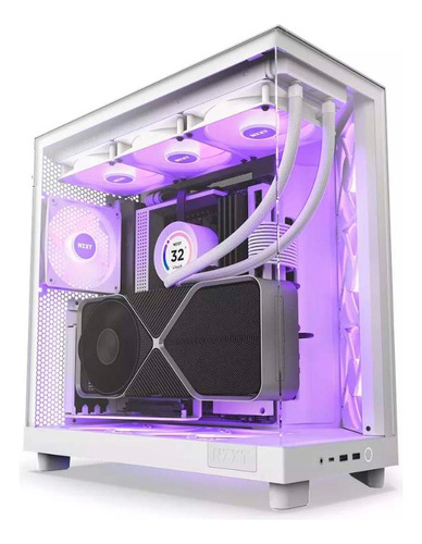 Gabinete Gamer Nzxt H6 Flow Rgb Mid Tower Compacto Branco