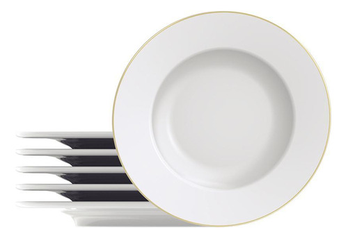 Juego de 6 platos de postre Elisa Porcelain White