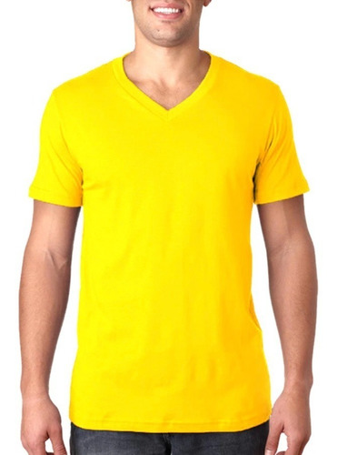 Camisetas Cuello En V En Colores - Algodón 180 Gramos Unisex