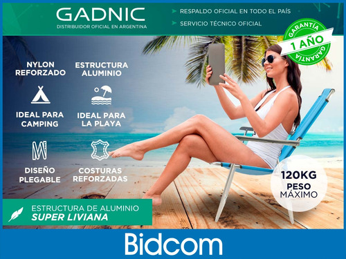 Imagen 2 de 10 de Kit 2 Reposeras Plegables Gadnic Jardín Playa Pileta Camping