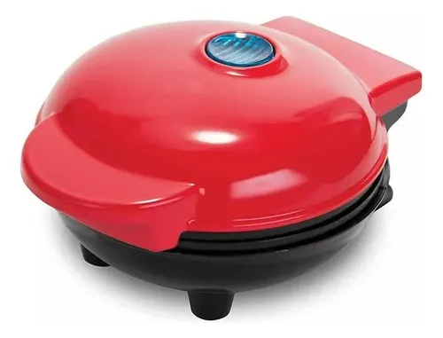 Mini Wafflera Wafles Maquina Hot Cake Pequeña Wafflera Rojo