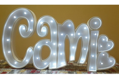 Nombres Iluminados 6 Letras 15 Cm Polyfan Luces Tu Nombre